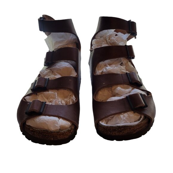 Birkenstock Ankle Strap Brown Sandals Size 35 - Picture 3 of 14
